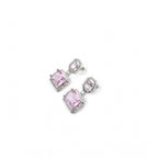 Generic Women's Brass Silver Plated Drop Earrings (Pink)