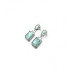 Generic Women's Brass Silver Plated Drop Earrings (Turquoise)