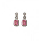 Generic Women's Brass Silver Plated Drop Earrings (Pink)
