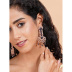Generic Women's Brass Silver Plated Drop Earrings (Blue)
