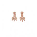 Generic Women's Brass Silver Plated Drop Earrings (Pink)
