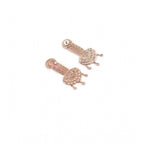 Generic Women's Brass Silver Plated Drop Earrings (Pink)