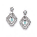 Generic Women's Brass Silver Plated Drop Earrings (Turquoise)