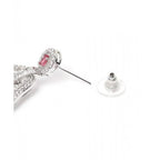 Generic Women's Brass Silver Plated Drop Earrings (Red)
