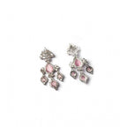 Generic Women's Brass Silver Plated Drop Earrings (Pink)