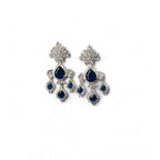 Generic Women's Brass Silver Plated Drop Earrings (Blue)