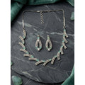 Women's Brass Silver Plated Necklace set (Turquoise)