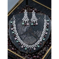  Women's Brass Silver Plated Necklace set (Multicolor)