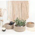 Cotton 8x3 Inch Kidi Round 3 Set Bedside Organizer With Out Lid (Kidi)