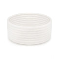  Cotton 8x3 Inch Round 1 Pcs Bedside Organizer With Out Lid (White)