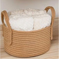  Cotton Pack Of_1 Basket 7x5 Inch Storage Basket For Clothes (Beige)