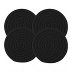 Generic Cotton Pack Of_2 Rope Drink Coasters 4 Pcs Set (Black)