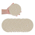  Cotton Rope Drink Coasters 6 Pcs Set (Beige-White)