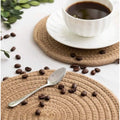  Cotton Dining Table Round Placemat Mats Set of 4 (Beige)