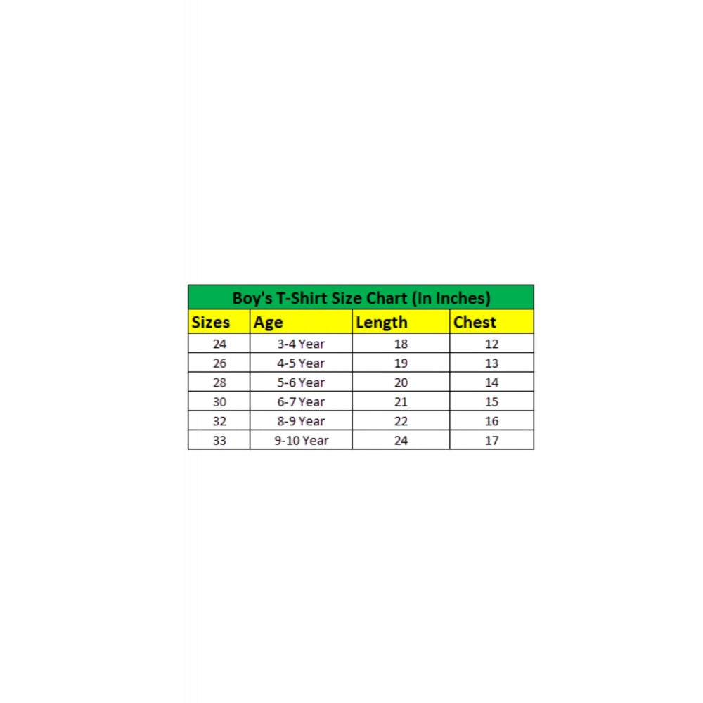 Generic Boy's Cotton Grapic Printed Round Neck T-Shirt (Beige )